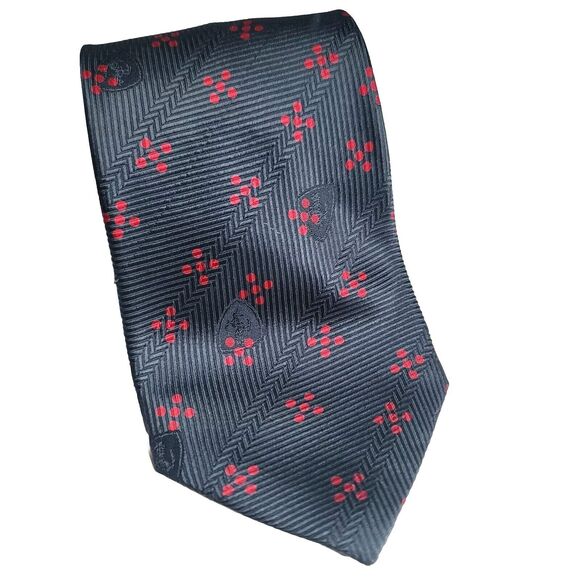 Ferrari Other - Ferrari Tie Blue Red Vintage Luxury Woven Silk Necktie Prancing Horse Spain
